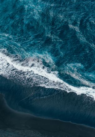 sea, bird's eye view, shore Wallpaper 1640x2360