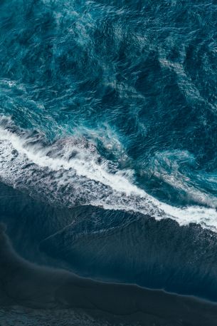 sea, bird's eye view, shore Wallpaper 640x960