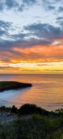 Hanauma Bay, bay, sunset Wallpaper 1080x2400