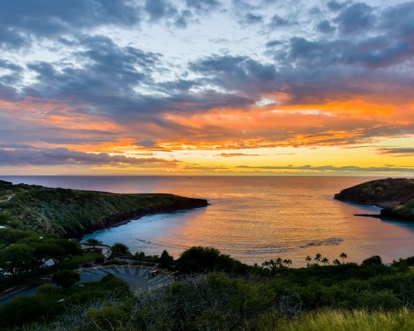 Hanauma Bay, bay, sunset Wallpaper 1280x1024