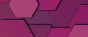 hexagon, background, purple Wallpaper 2560x1080