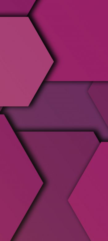 hexagon, background, purple Wallpaper 1440x3200