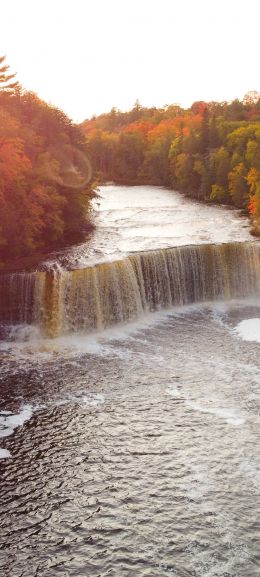 waterfall, sunlight, bird's eye view Wallpaper 720x1600