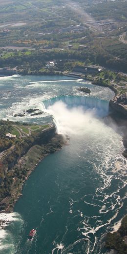 bird's eye view, waterfall, river Wallpaper 720x1440