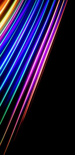 rainbow colors, on black background, abstraction Wallpaper 1080x2220