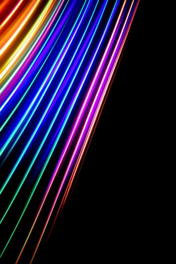 rainbow colors, on black background, abstraction Wallpaper 640x960