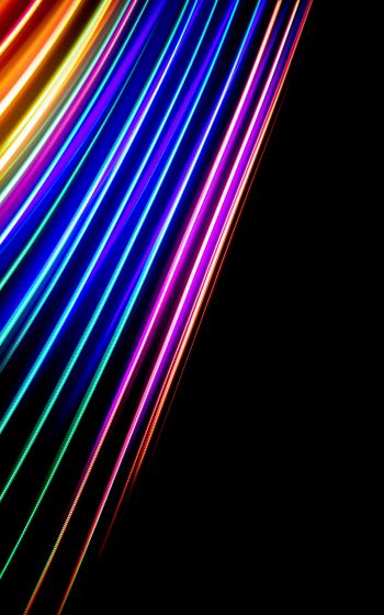rainbow colors, on black background, abstraction Wallpaper 800x1280