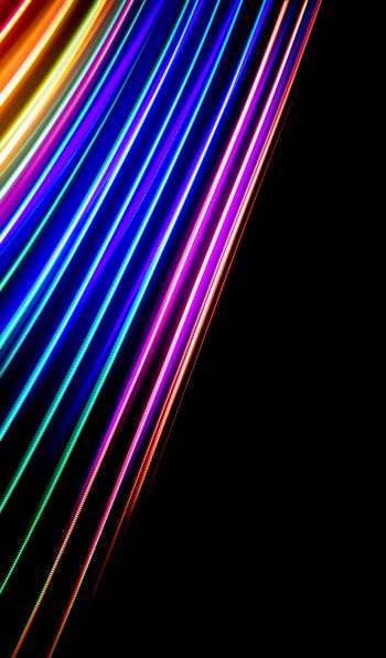 rainbow colors, on black background, abstraction Wallpaper 600x1024