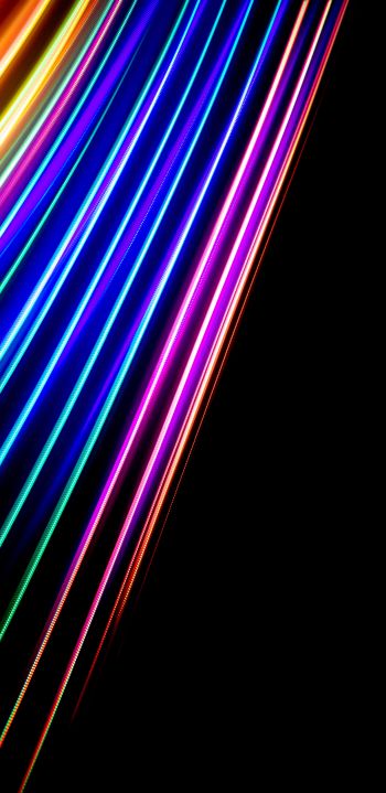 rainbow colors, on black background, abstraction Wallpaper 1440x2960
