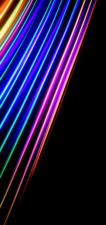 rainbow colors, on black background, abstraction Wallpaper 1440x3040