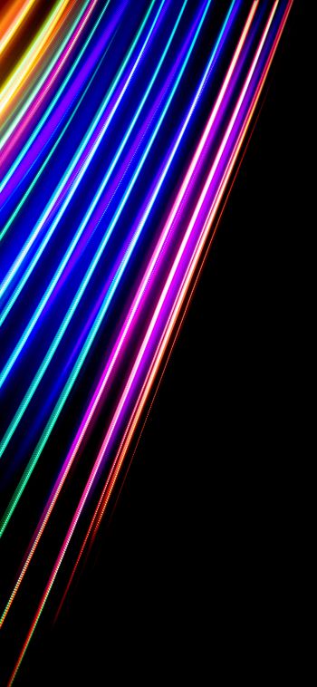 rainbow colors, on black background, abstraction Wallpaper 1080x2340