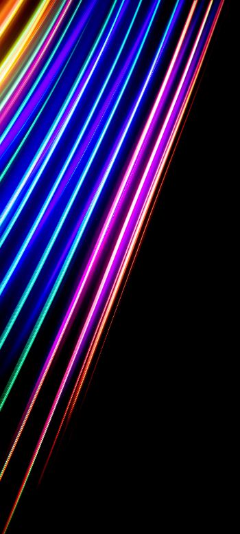 rainbow colors, on black background, abstraction Wallpaper 1440x3200