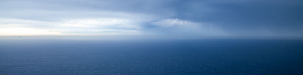 bird's eye view, sea, horizon Wallpaper 1590x400