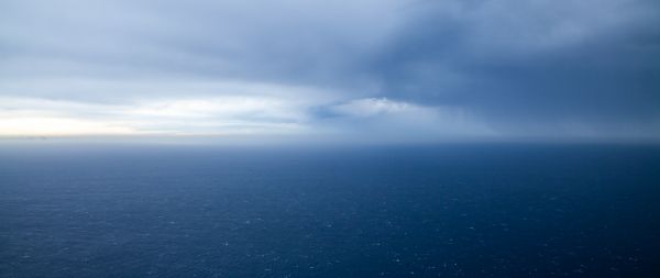 bird's eye view, sea, horizon Wallpaper 2560x1080