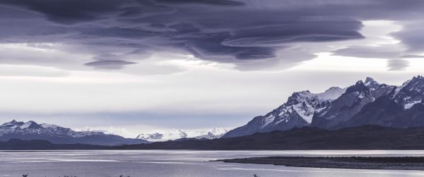 Torres del Paine, Chile, landscape Wallpaper 3440x1440