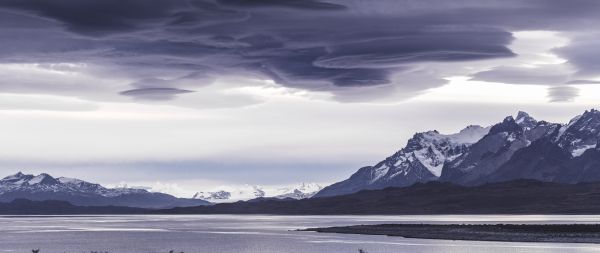 Torres del Paine, Chile, landscape Wallpaper 2560x1080