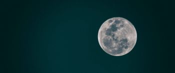 full moon, moon, night sky Wallpaper 3440x1440