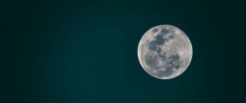 full moon, moon, night sky Wallpaper 2560x1080
