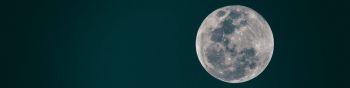 full moon, moon, night sky Wallpaper 1590x400