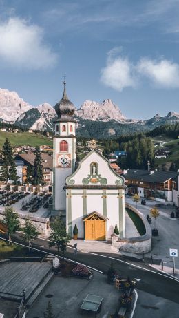 church, valley, landscape Wallpaper 1080x1920