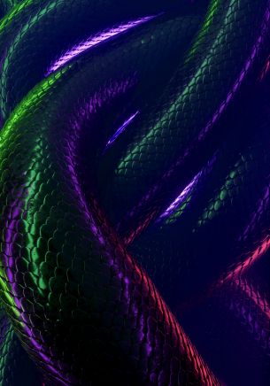 snake, 3D, dark Wallpaper 1668x2388