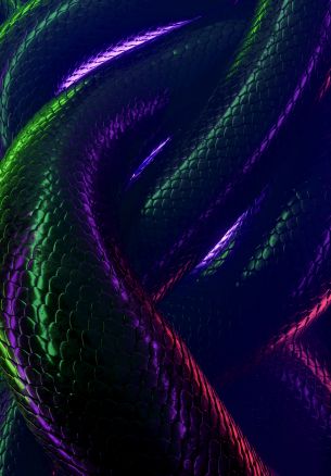 snake, 3D, dark Wallpaper 1640x2360