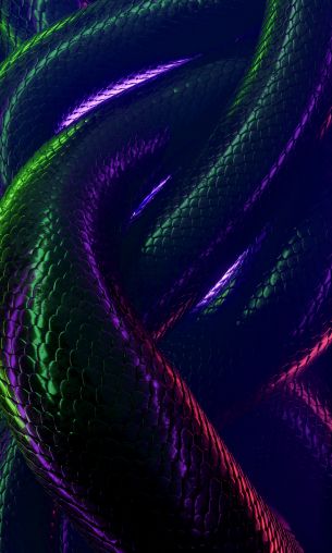 snake, 3D, dark Wallpaper 1200x2000