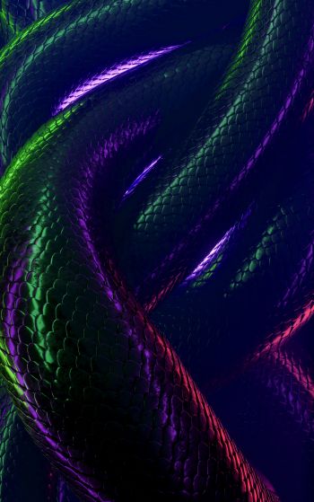 snake, 3D, dark Wallpaper 1752x2800