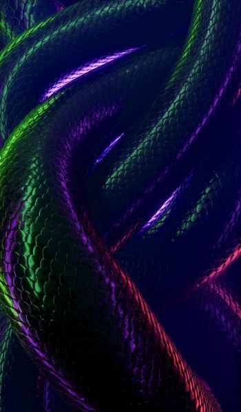 snake, 3D, dark Wallpaper 600x1024