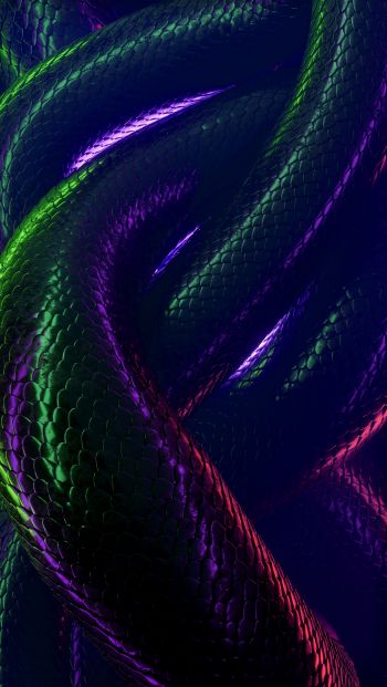 snake, 3D, dark Wallpaper 640x1136