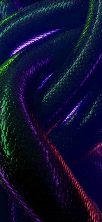 snake, 3D, dark Wallpaper 1080x2340