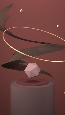 3D, abstraction, brown Wallpaper 640x1136