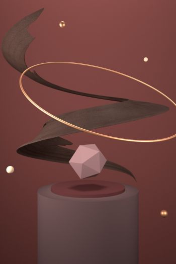 3D, abstraction, brown Wallpaper 640x960