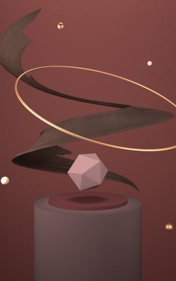 3D, abstraction, brown Wallpaper 800x1280