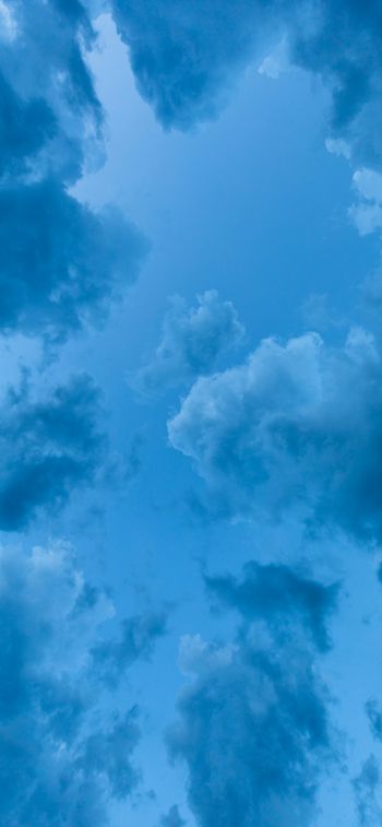 sky, clouds, blue wallpaper Wallpaper 828x1792