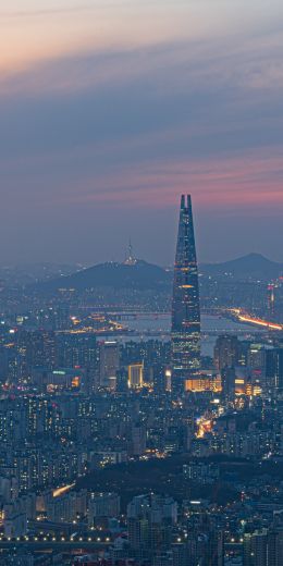 Обои 720x1440 Сеул, Южная Корея, вид с высоты птичьего полета