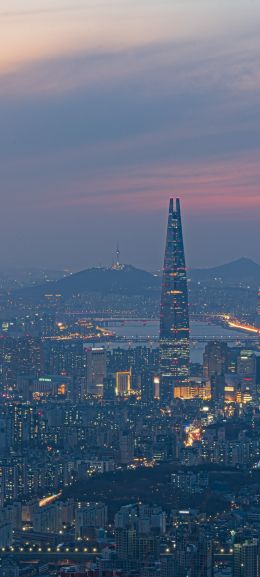 Обои 720x1600 Сеул, Южная Корея, вид с высоты птичьего полета