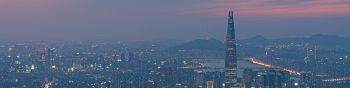 Seoul, South Korea, bird's eye view Wallpaper 1590x400