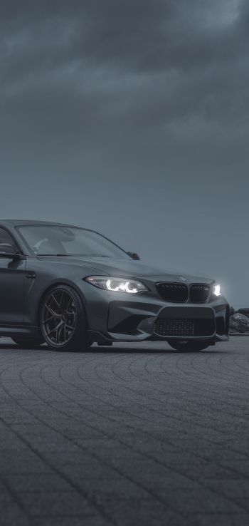 BMW, sports car, gray Wallpaper 1440x3040