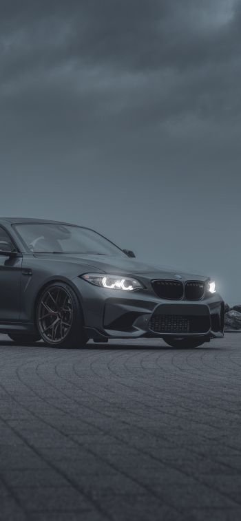 BMW, sports car, gray Wallpaper 1242x2688