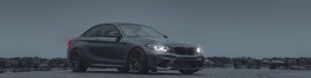 BMW, sports car, gray Wallpaper 1590x400