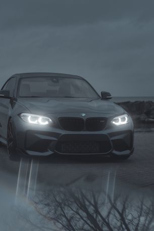 Обои 640x960 BMW, спортивная машина, серый