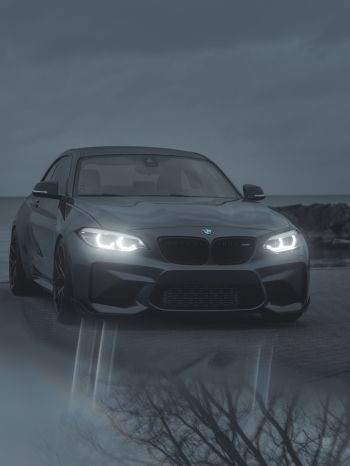 BMW, sports car, gray Wallpaper 1620x2160