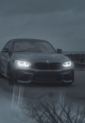 BMW, sports car, gray Wallpaper 1640x2360
