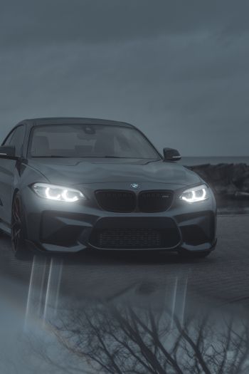 BMW, sports car, gray Wallpaper 640x960