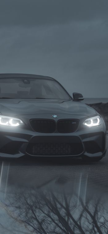BMW, sports car, gray Wallpaper 1080x2340