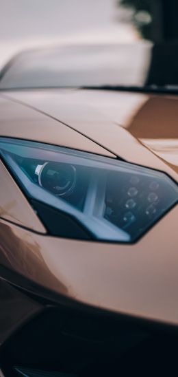 Lamborghini days, headlight, brown Wallpaper 1440x3040