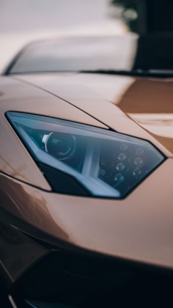 Lamborghini days, headlight, brown Wallpaper 640x1136