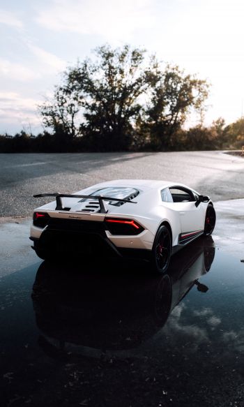 white Lamborghini, sports car Wallpaper 1200x2000