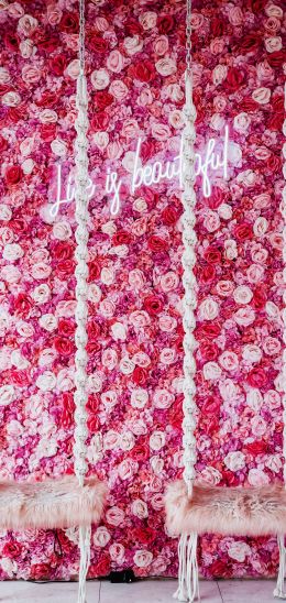 roses, aesthetic pink Wallpaper 1080x2280